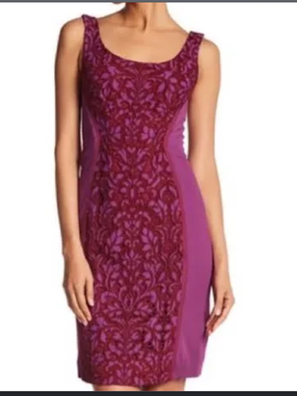 Diane Von Furstenberg Geovana Lace Dress in Purple Amethyst & Red 4